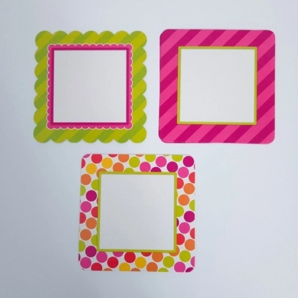 NWT Teaching Tree Bright Dots‎ & Stripes Blank Square Wall Decor (Set of 45)